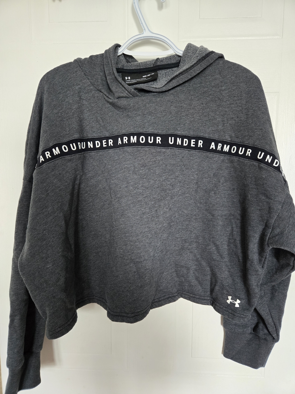 Under Armour Charcoal Gray Cropped Hoodie
